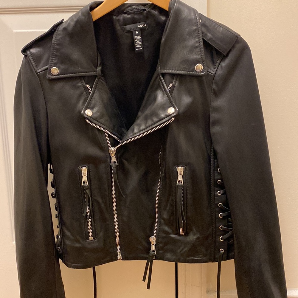 Black leather jacket
